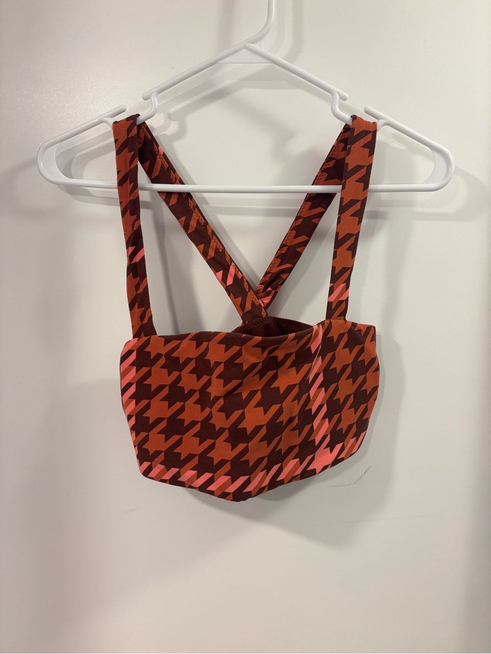 aerie Houndstooth legging and sports bra set in Pink & Brown - Picture 4 of 10